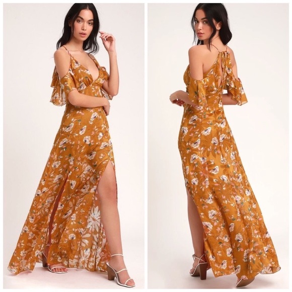 Lulus Dresses & Skirts - Lulu’s Abundant Happiness Rust Floral Dress